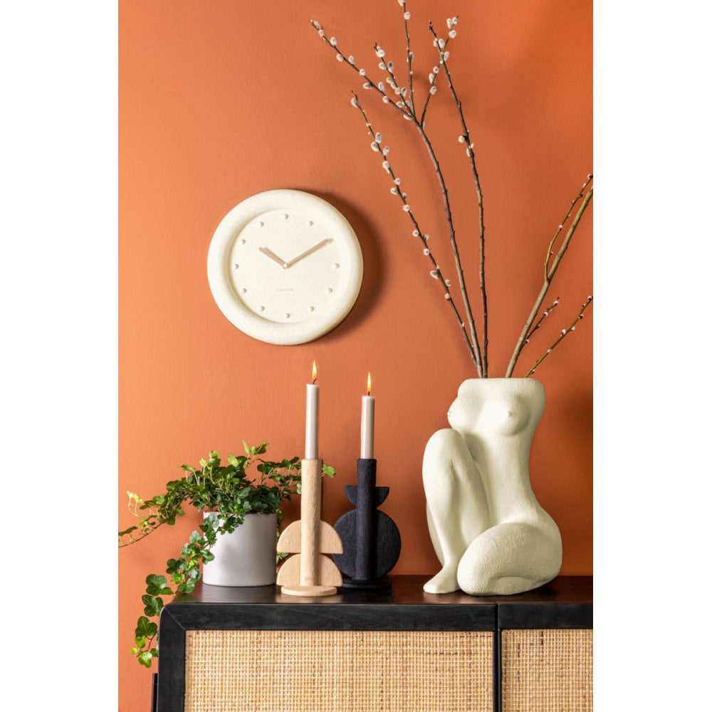 Candle holder Half Bubbles, Sand brown, Brown