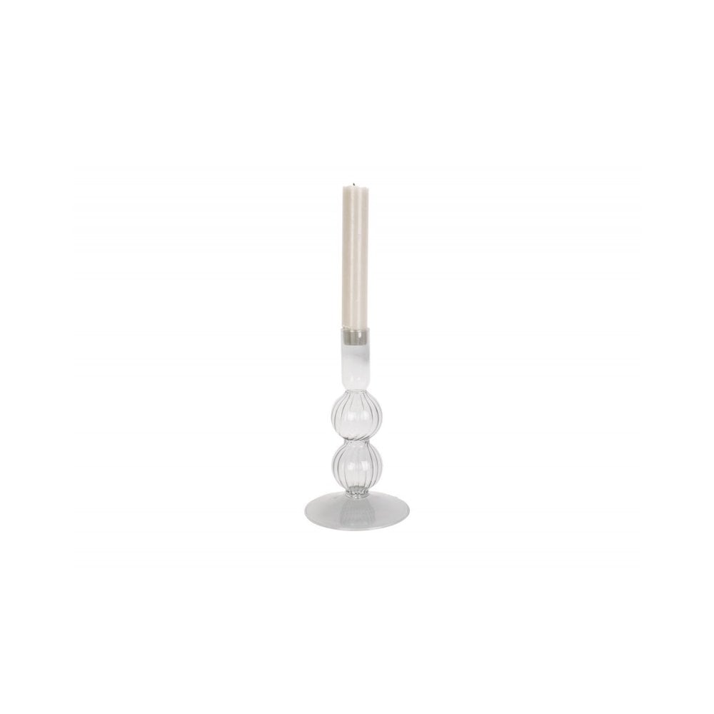 Candle holder Swirl Bubbles, Clear