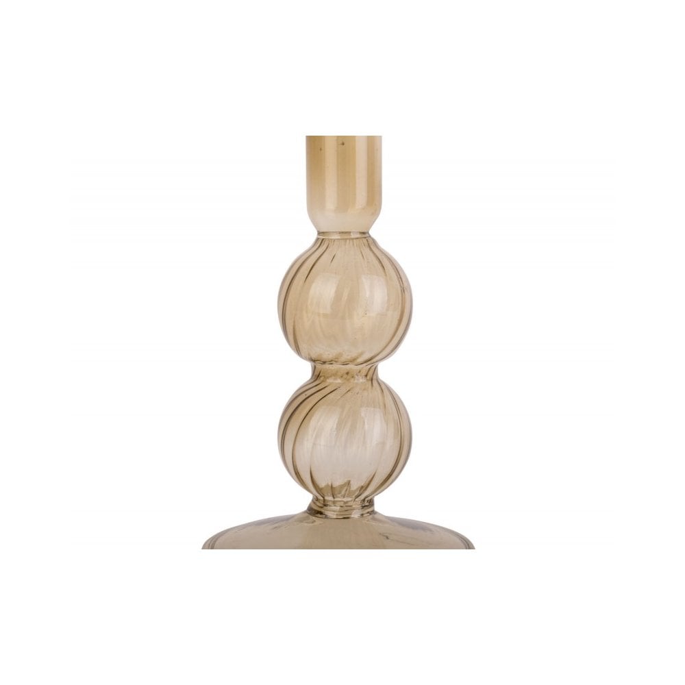 Candle holder Swirl Bubbles, Sand brown, Brown