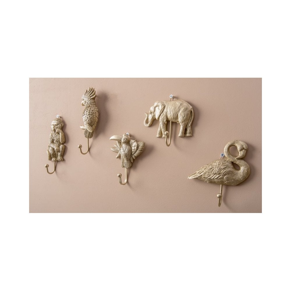 Coat Hook Flamingo, White