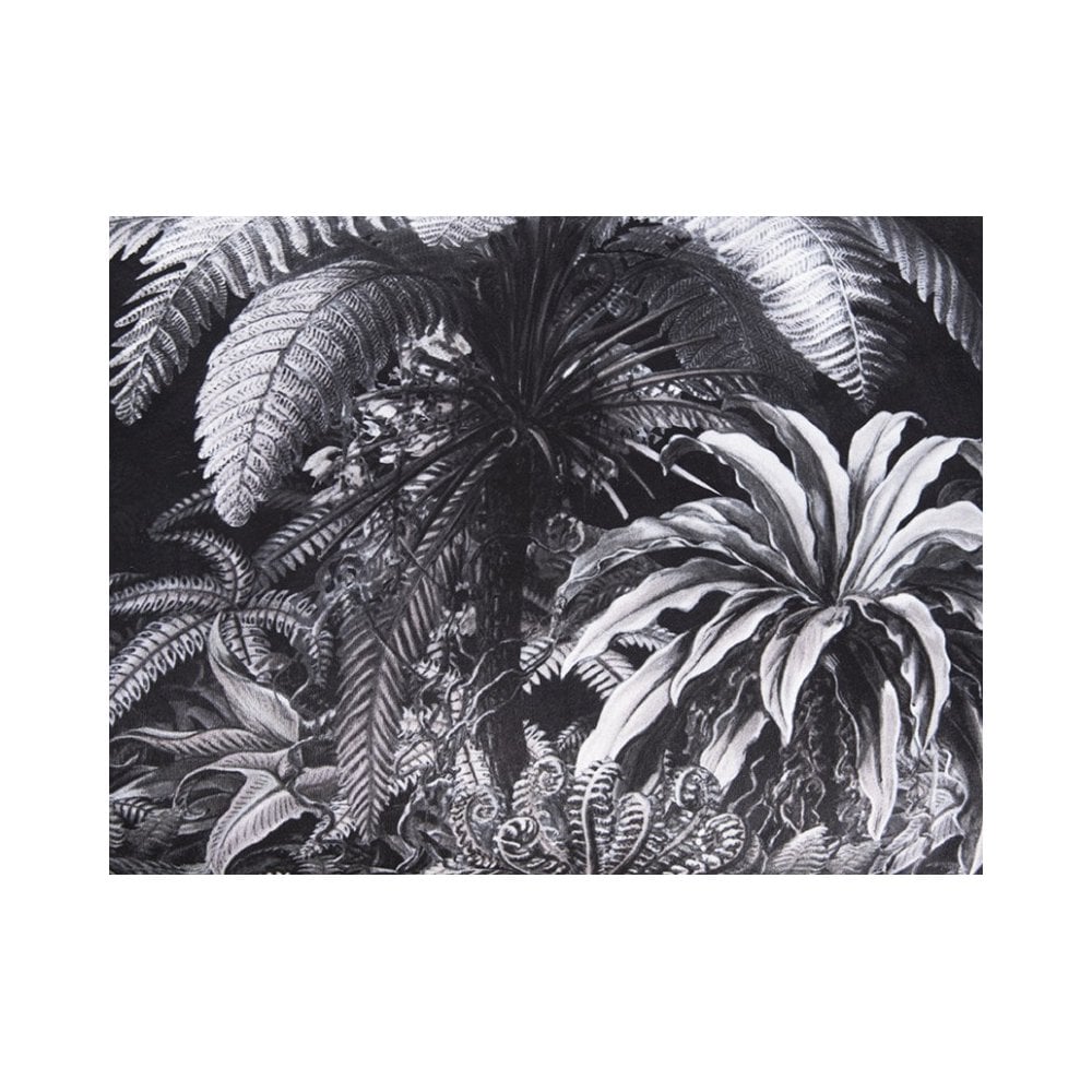 Cushion Jungle Velvet, Black