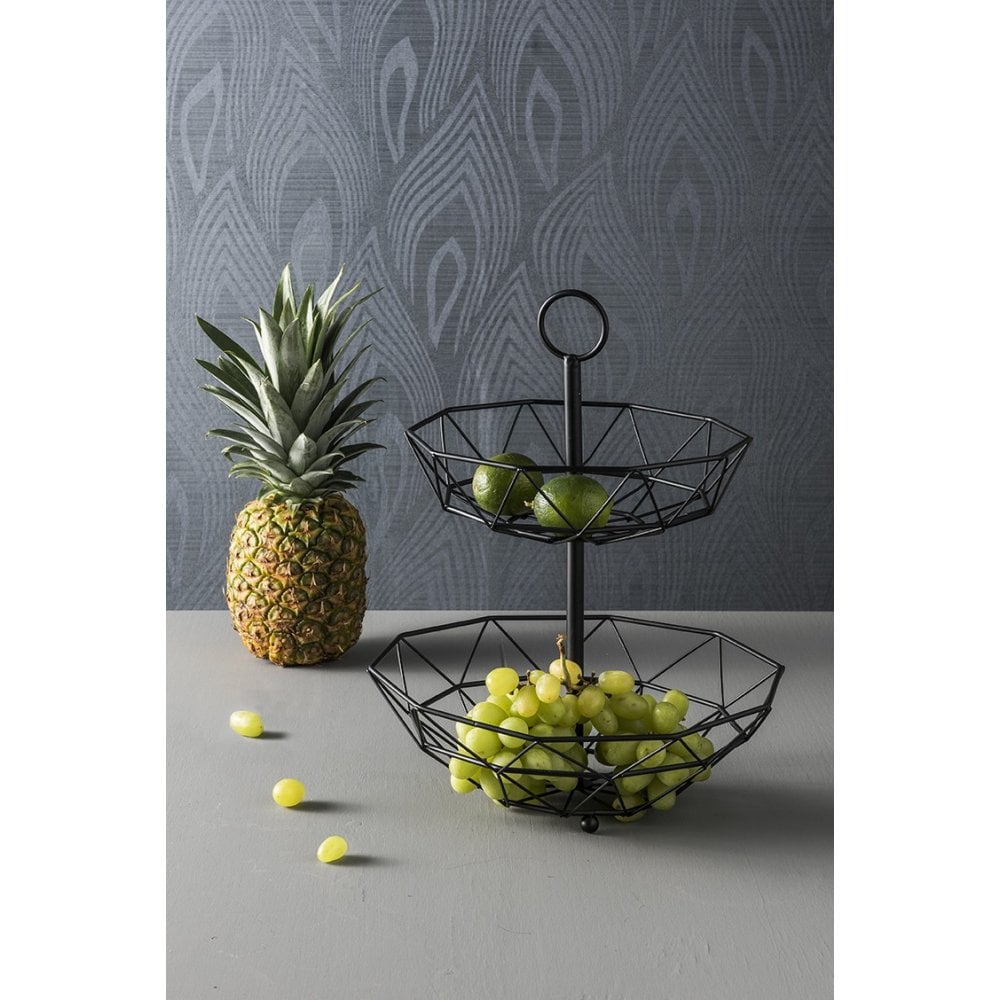 Fruit Basket Diamond Cut 2 Layers, Black