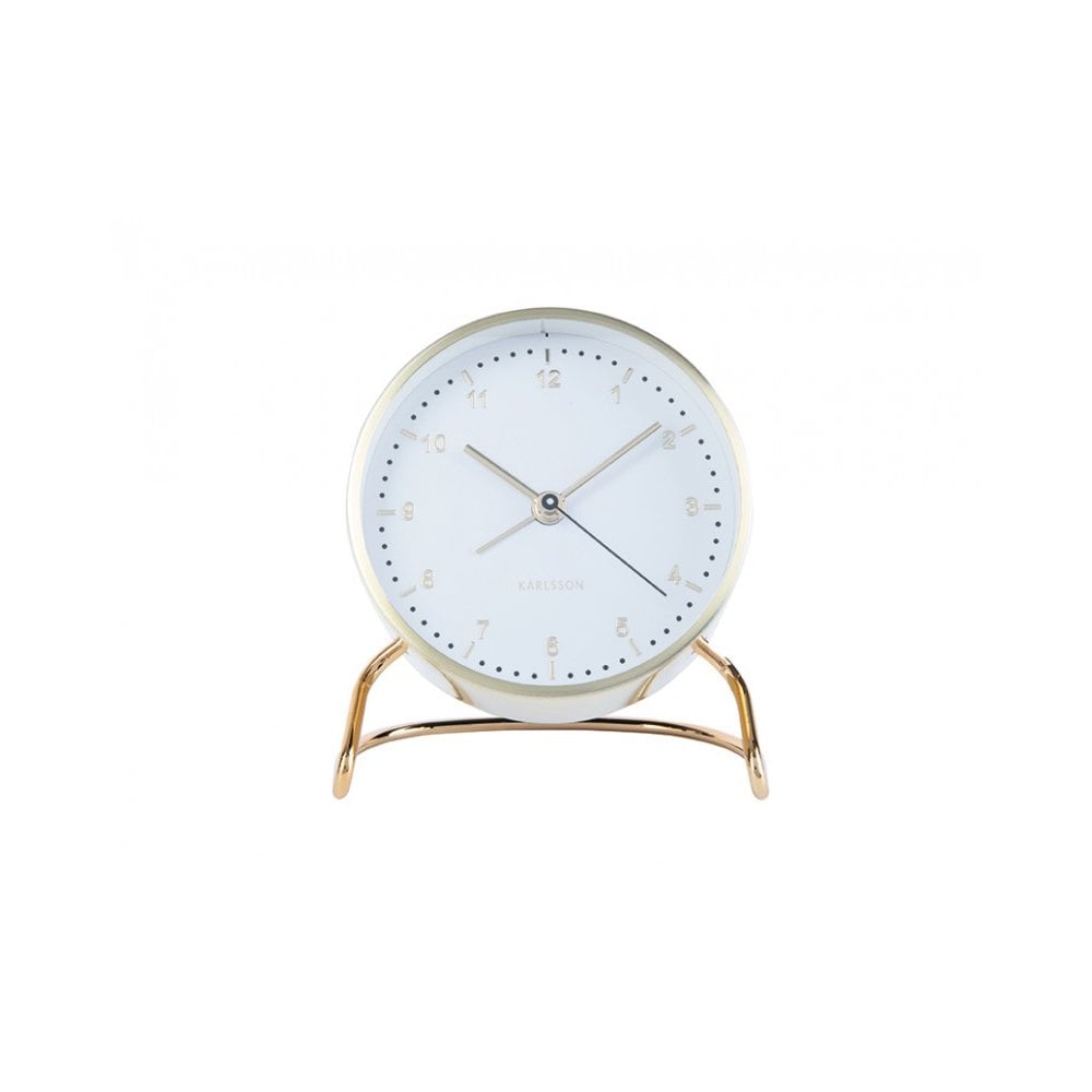 Alarm Clock Stylish Numbers, White