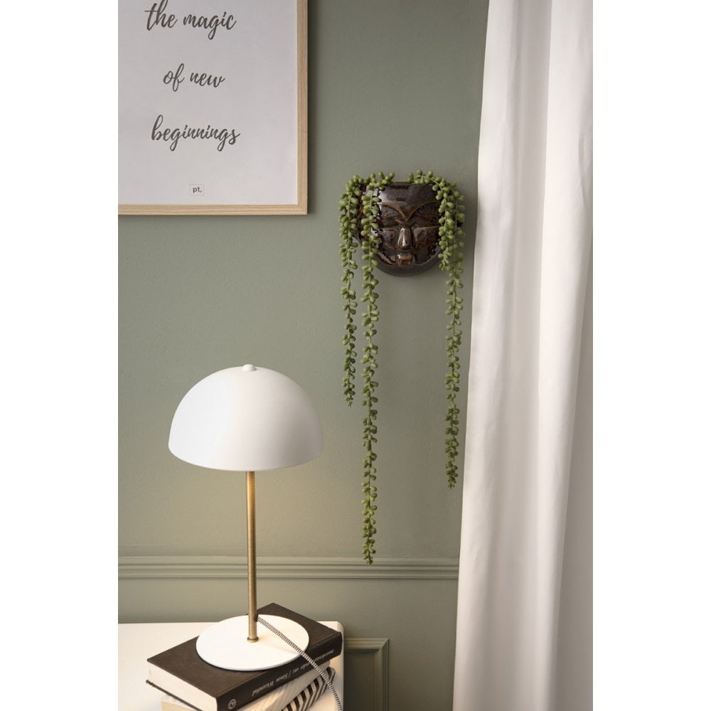 Wall plant pot Mask Round, Dark brown, Brown