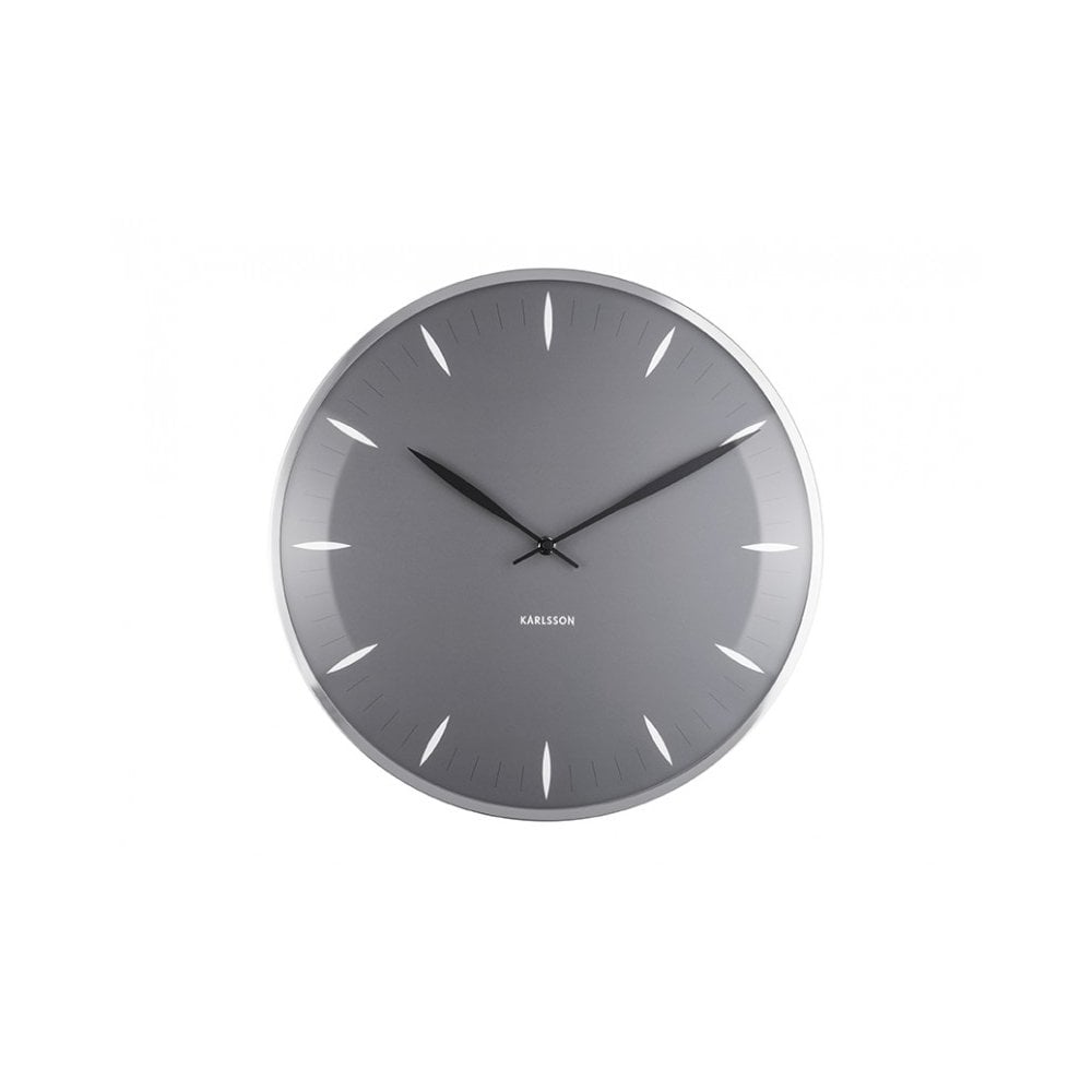 Wall Clock Leaf, Dark grey, Grey