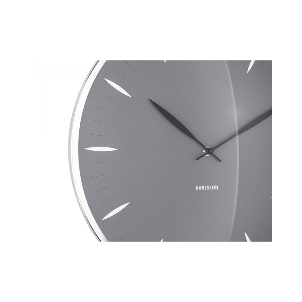 Wall Clock Leaf, Dark grey, Grey
