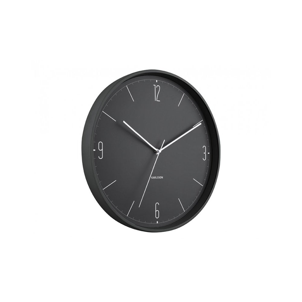Wall Clock Numbers & Lines, Black