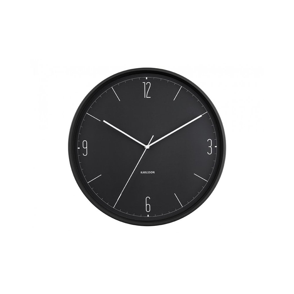 Wall Clock Numbers & Lines, Black