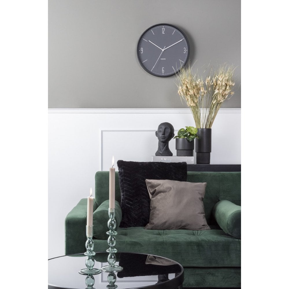 Wall Clock Numbers & Lines, Black