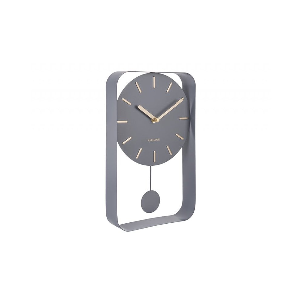 Wall Clock Pendulum Charm Small, Grey