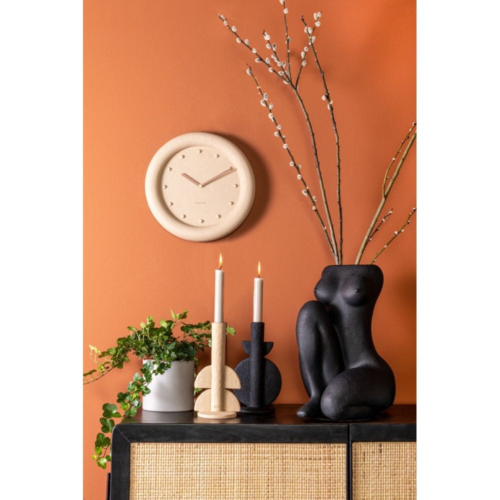 Wall clock Petra, Sand brown, Brown
