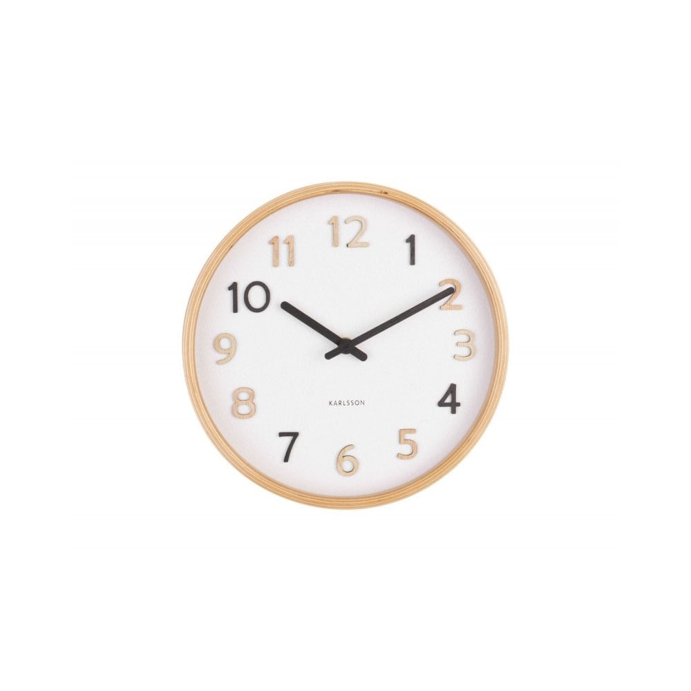 Wall clock Pure wood grain small, Multicolor