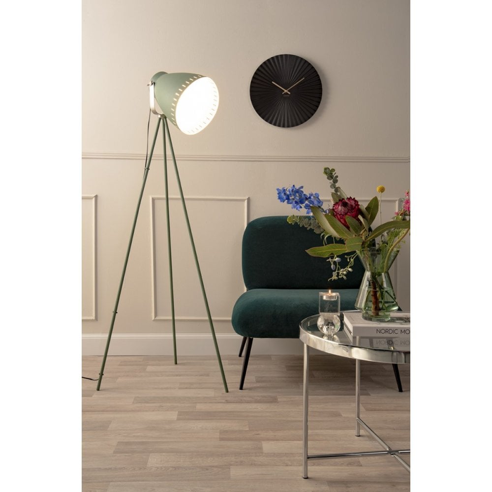 Floor Lamp Mingle 3 Legs Nickle, Green