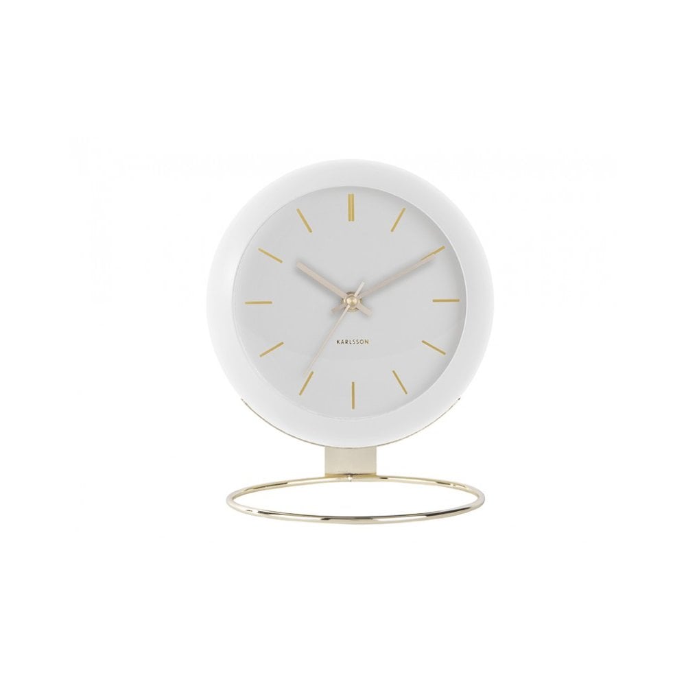 Table Clock Globe, White