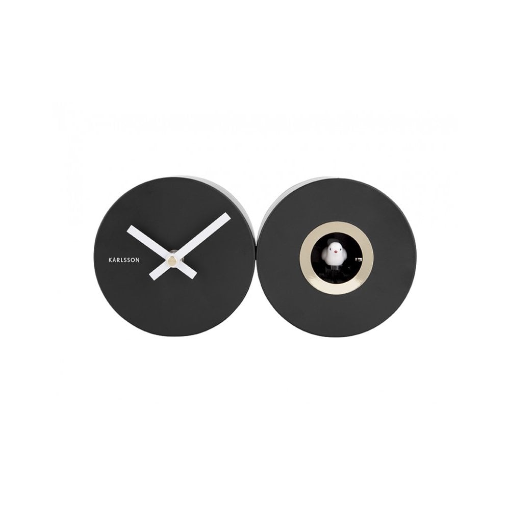 Wall Clock Duo Cuckoo, Black