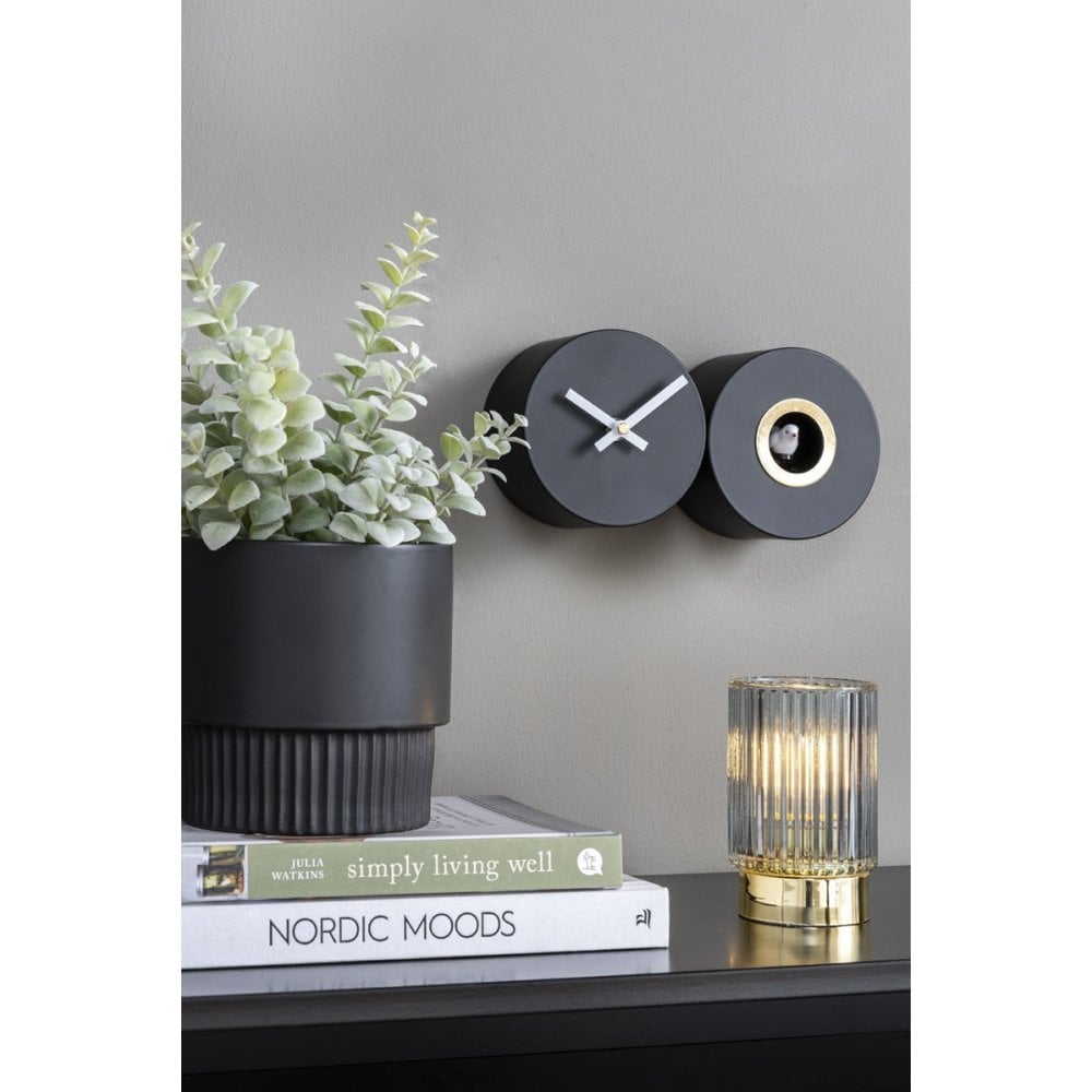 Wall Clock Duo Cuckoo, Black