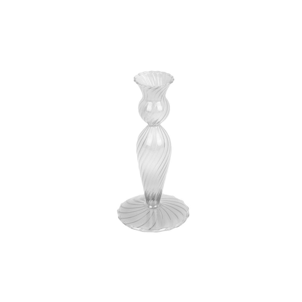 Candle holder Swirl, Clear