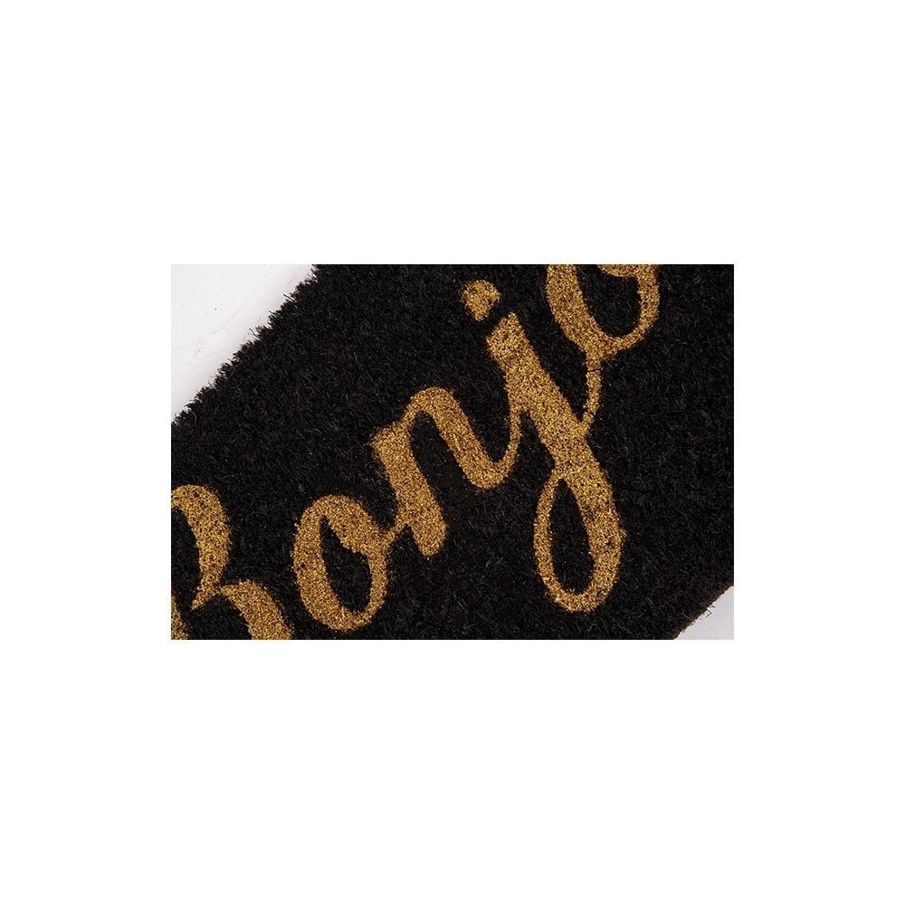 Door Mat Bonjour, Black