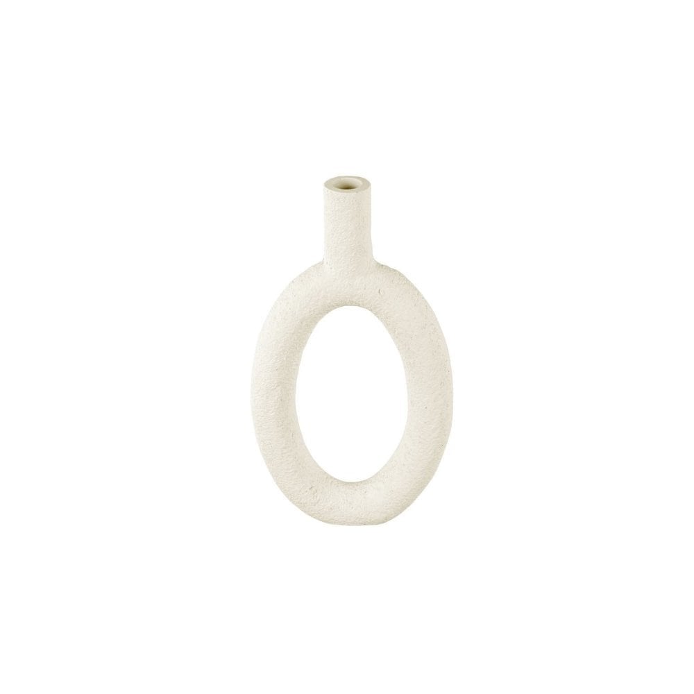 Vase Ring Oval High, Ivory