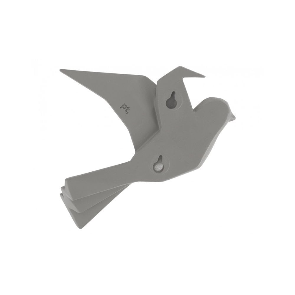 Wall Hanger Origami Bird Small, Warm grey, Grey