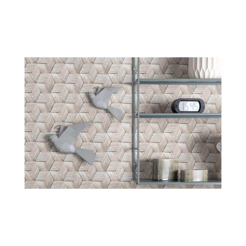 Wall Hanger Origami Bird Small, Warm grey, Grey