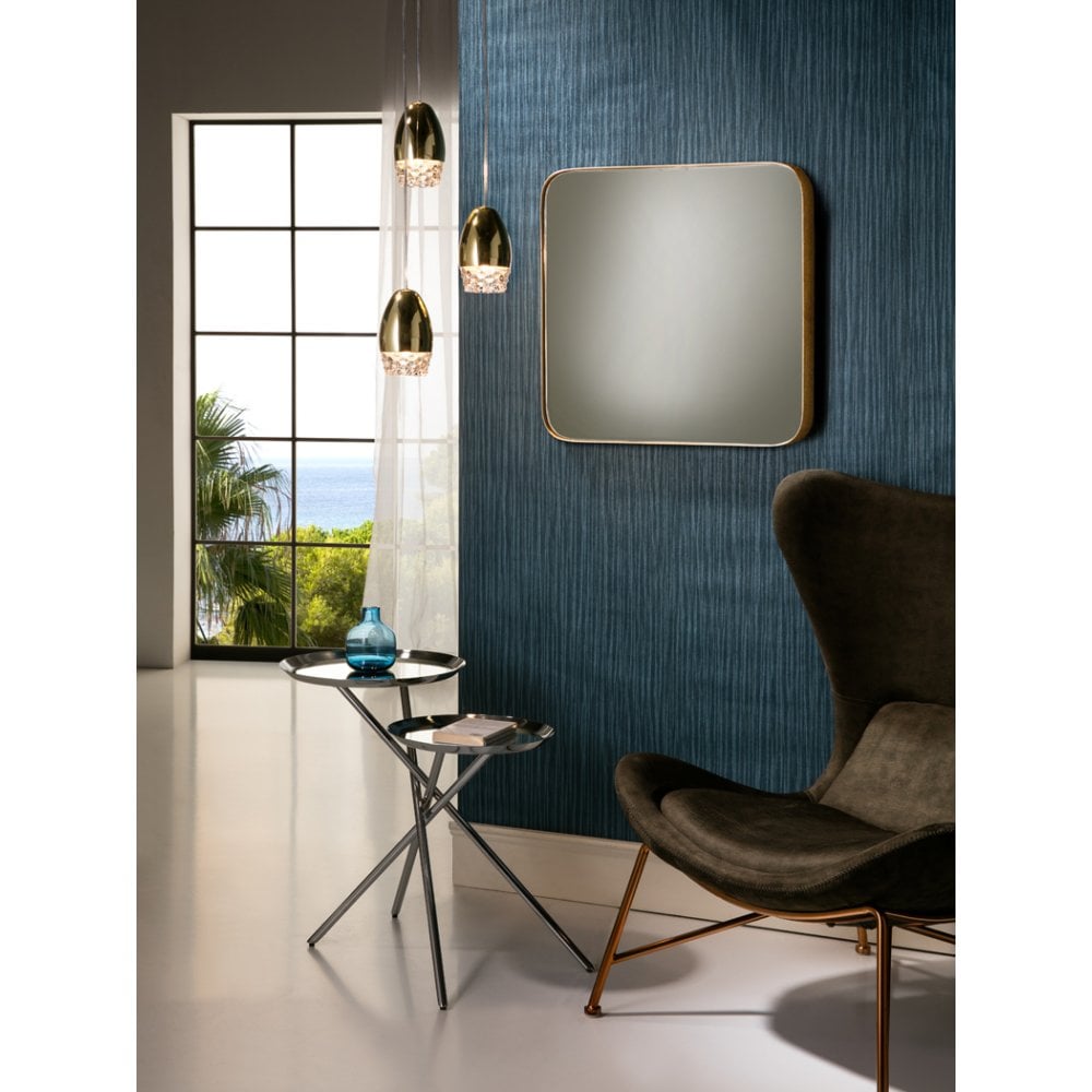 Golden Orio Mirror, 50x50cm Square Design