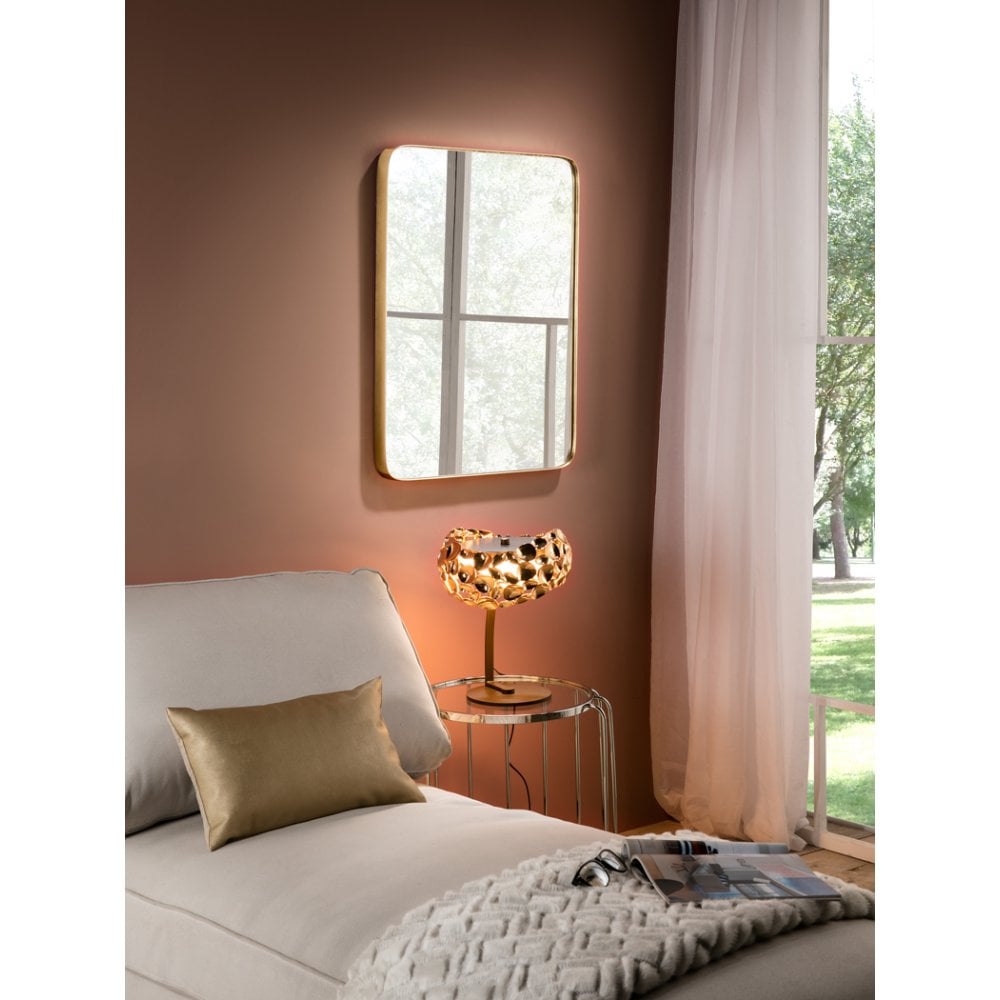 Golden Orio Rectangular Mirror, 61x81 cm