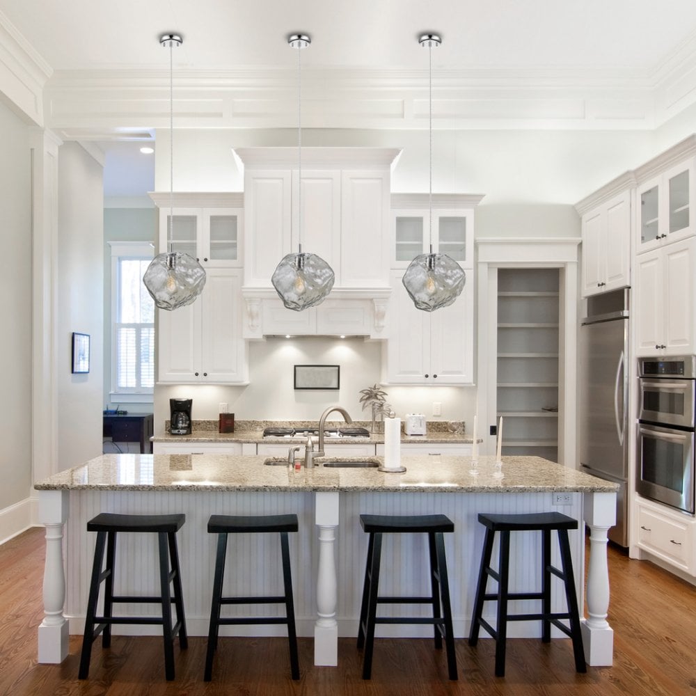 Petra Chrome Pendant Lamp with Smoky Glass Shade