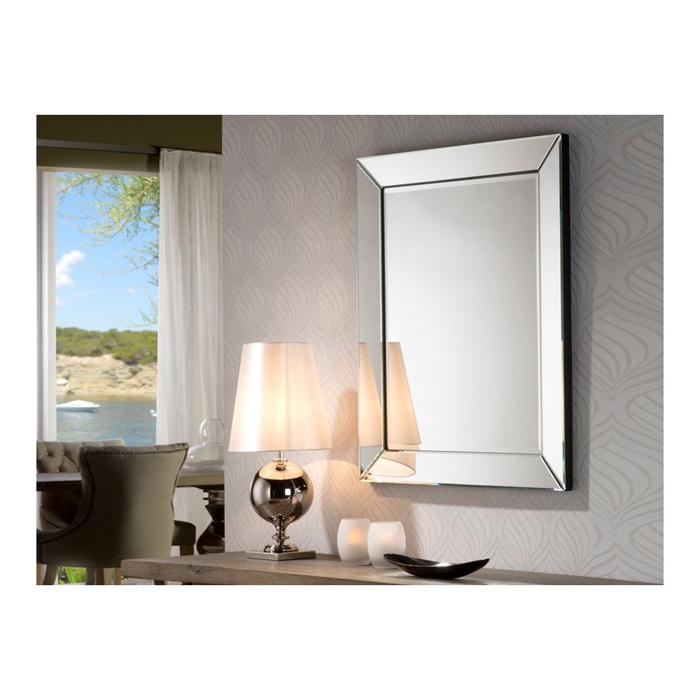 Elegance Reflected: Roma Beveled Crystal Mirror, 95x75