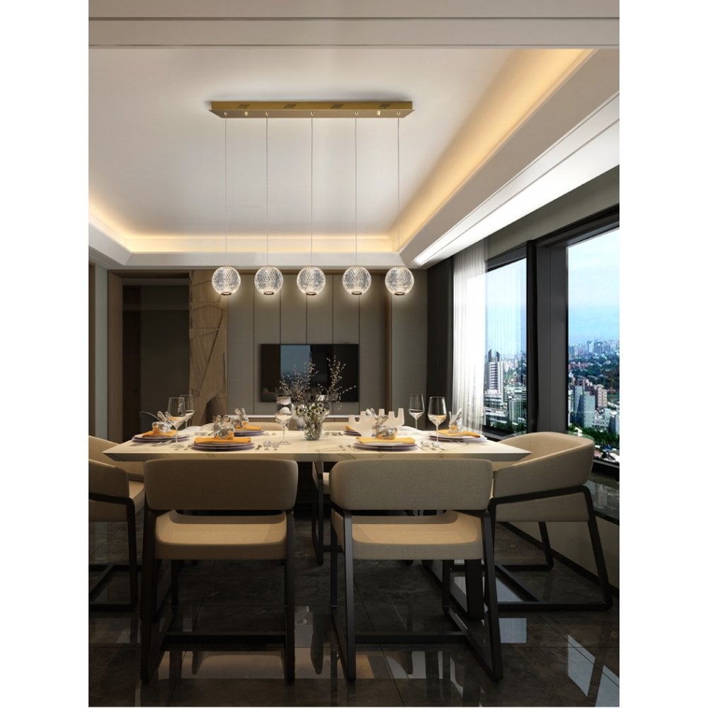 Golden Austral LED Pendant Lamp - 5 Light Design