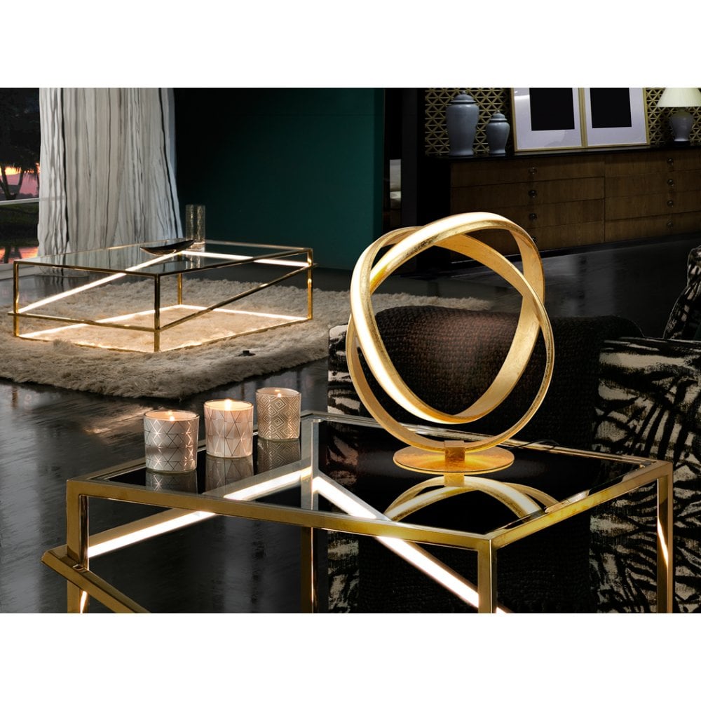 Lazas Gold Leaf Elegance Table Lamp
