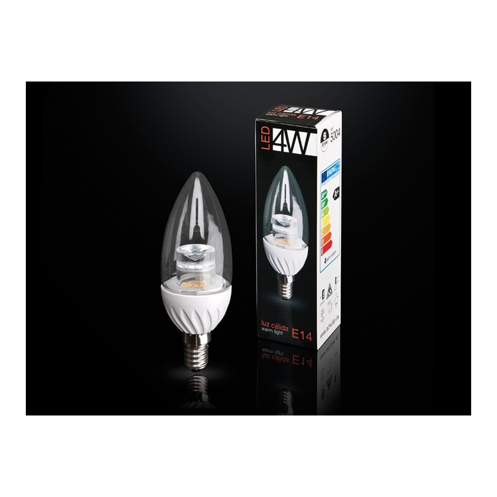 Warm White 4W LED Candle Bulb - E14 Base, 3000K, 320 Lumens