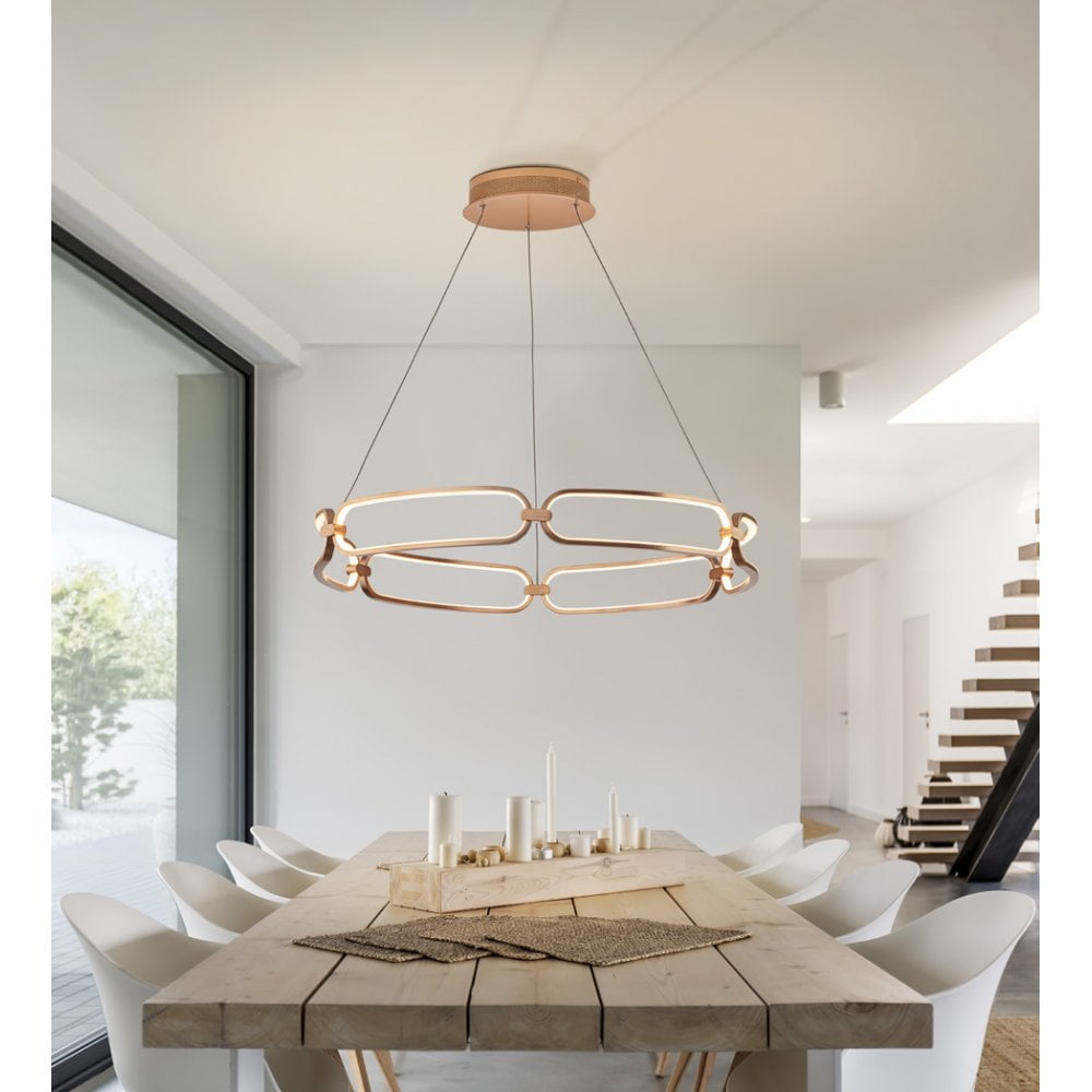 Colette Ø80 Dimmable LED Pendant in Rose Gold Finish