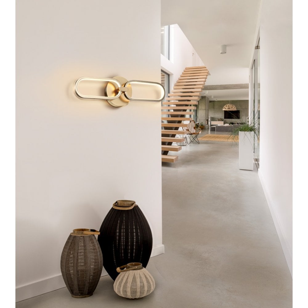 Rose Gold Colette LED Wall Light with Dual Oval Illumination