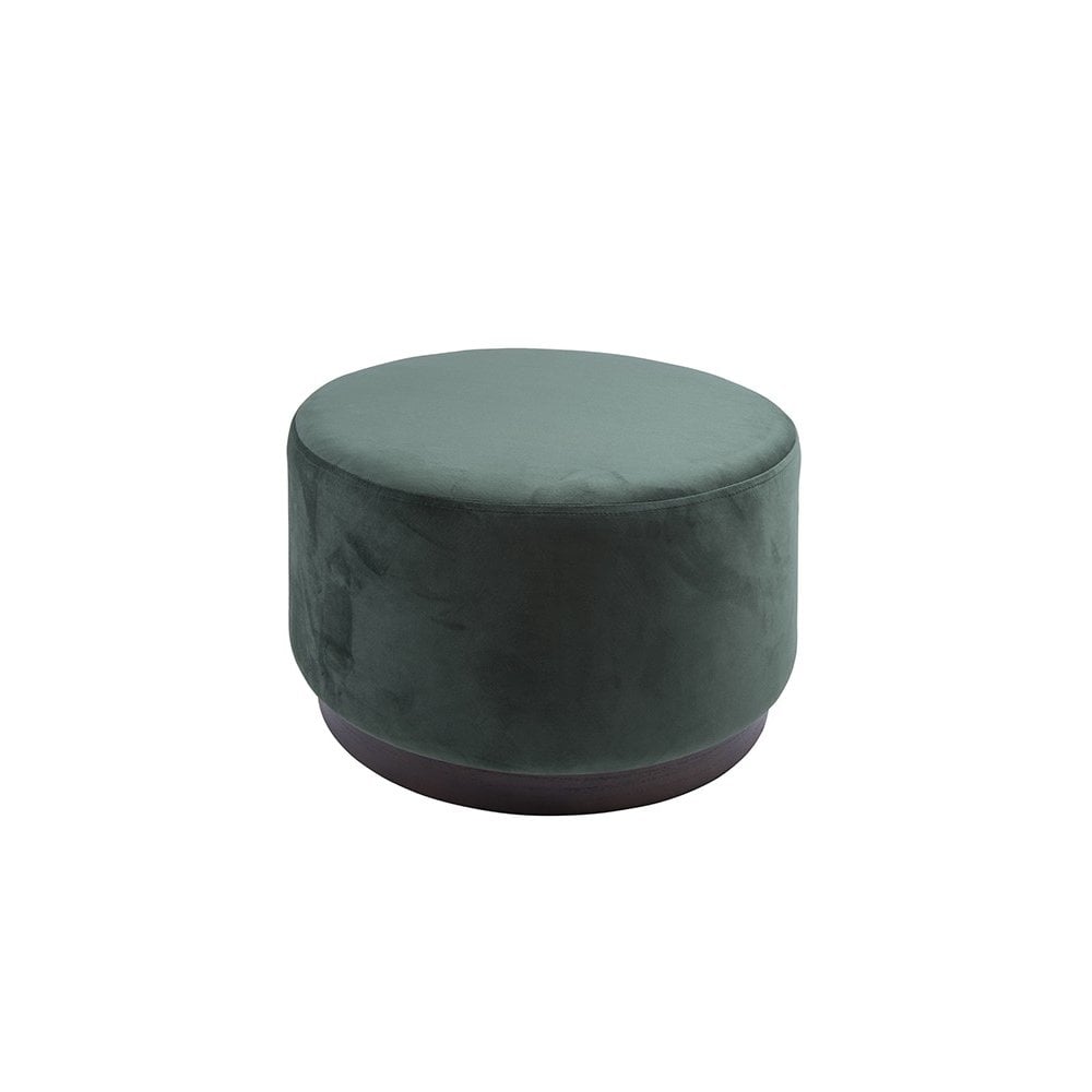 Pouf W Wood Rim Large, Dark green, Green