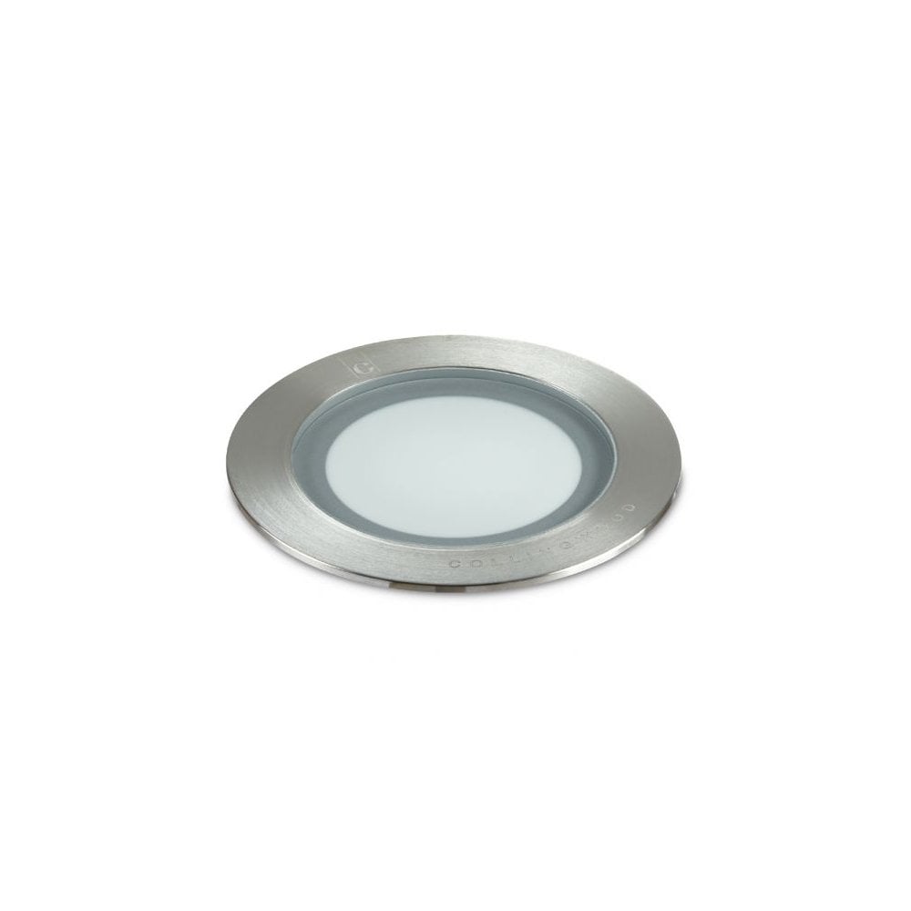 Sleek Brushed Metal LED Ground Light with RGBW Color Change