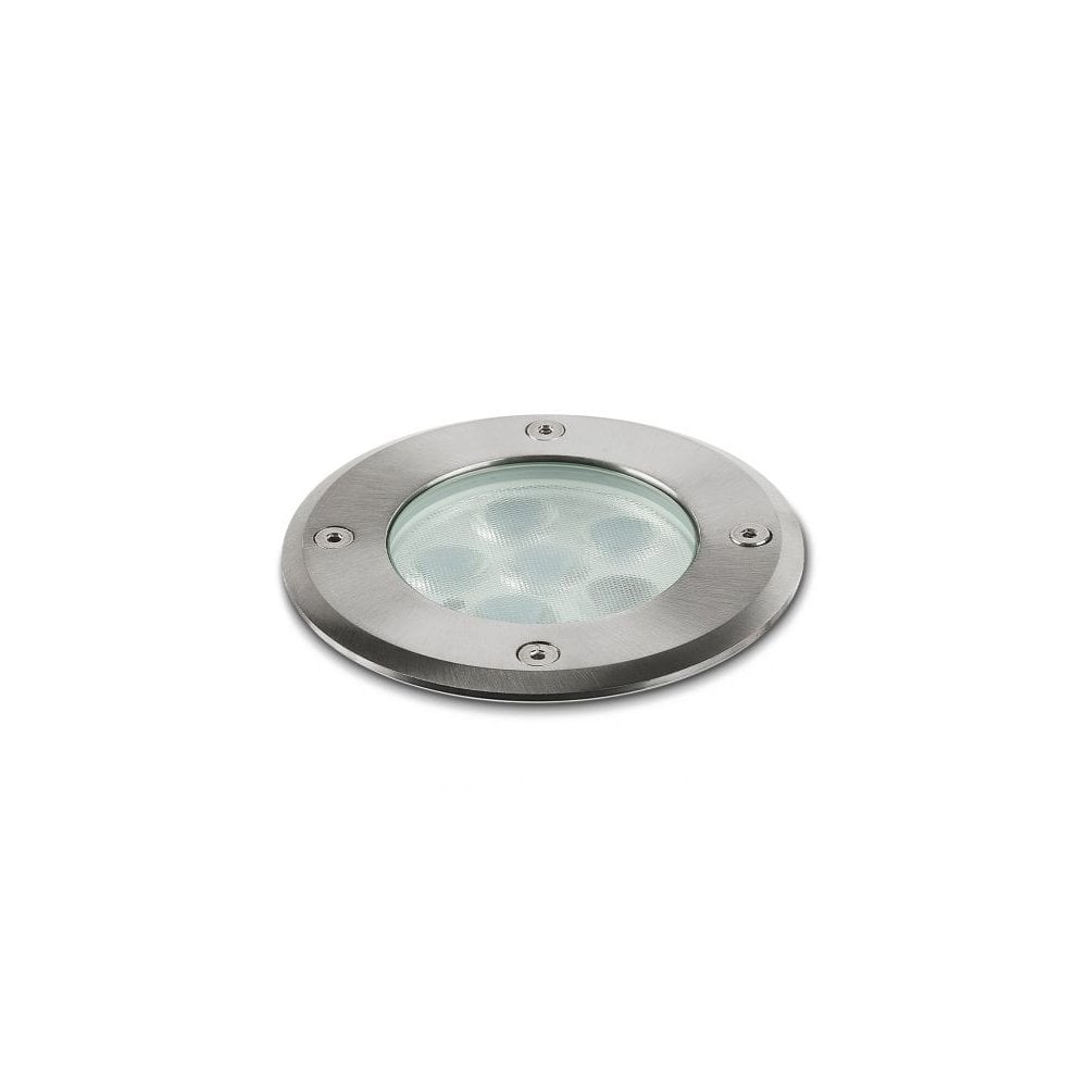 Brushed Metal 8W Walkover Ground Light - IP67, 610 Lumens, 3000K