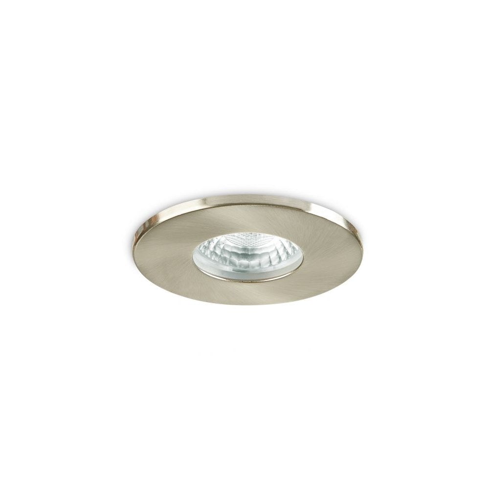 Brushed Steel Fire Rated Downlight - GU10, IP65 Rated, Fixed Design