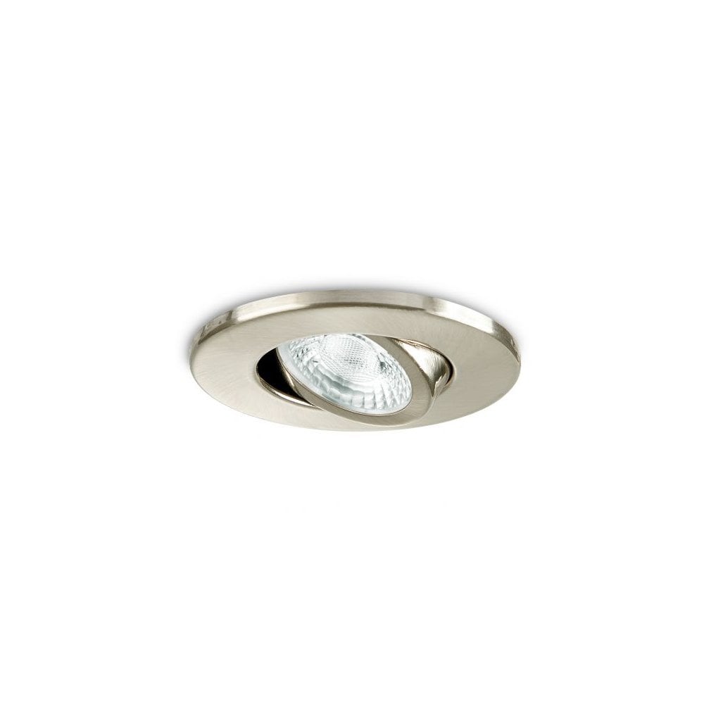 Brushed Steel Adjustable Fire Rated GU10 Downlight (IP20)