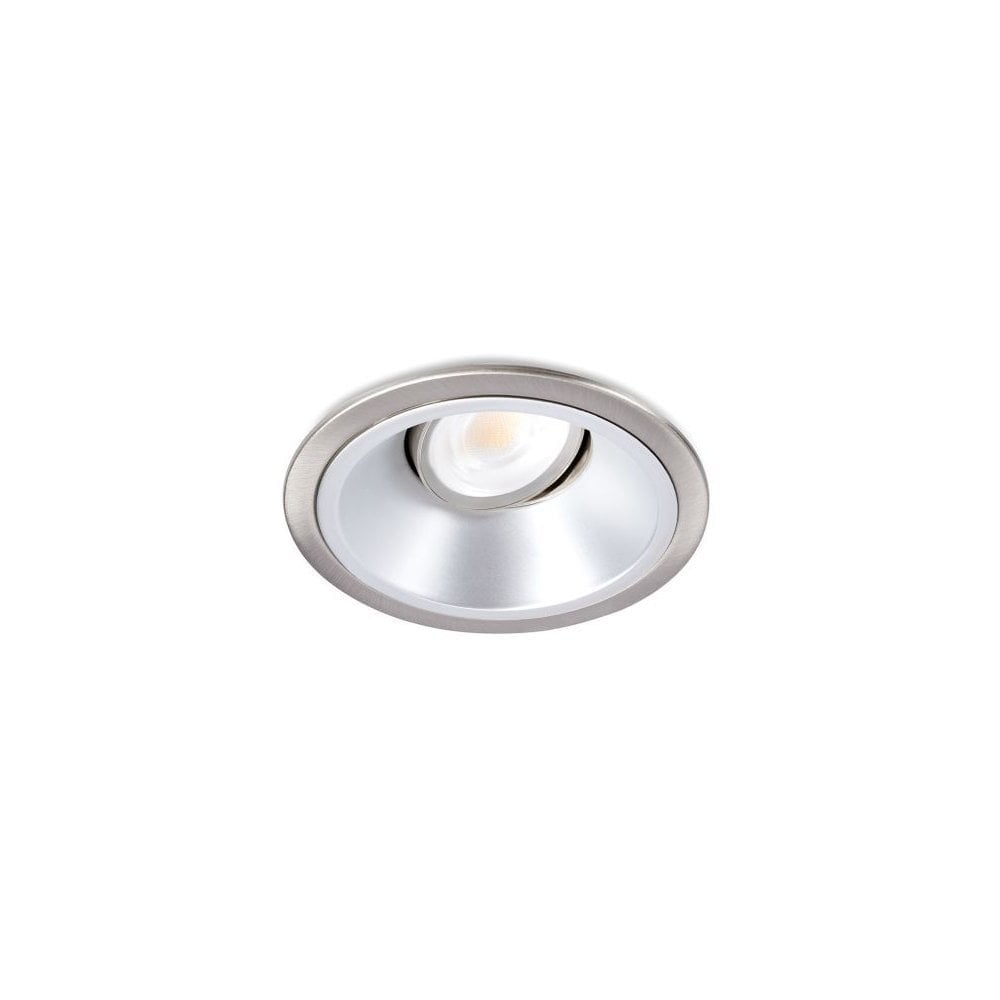 Fire-Rated Brushed Metal Downlight with Adjustable Beam & Color Switchability