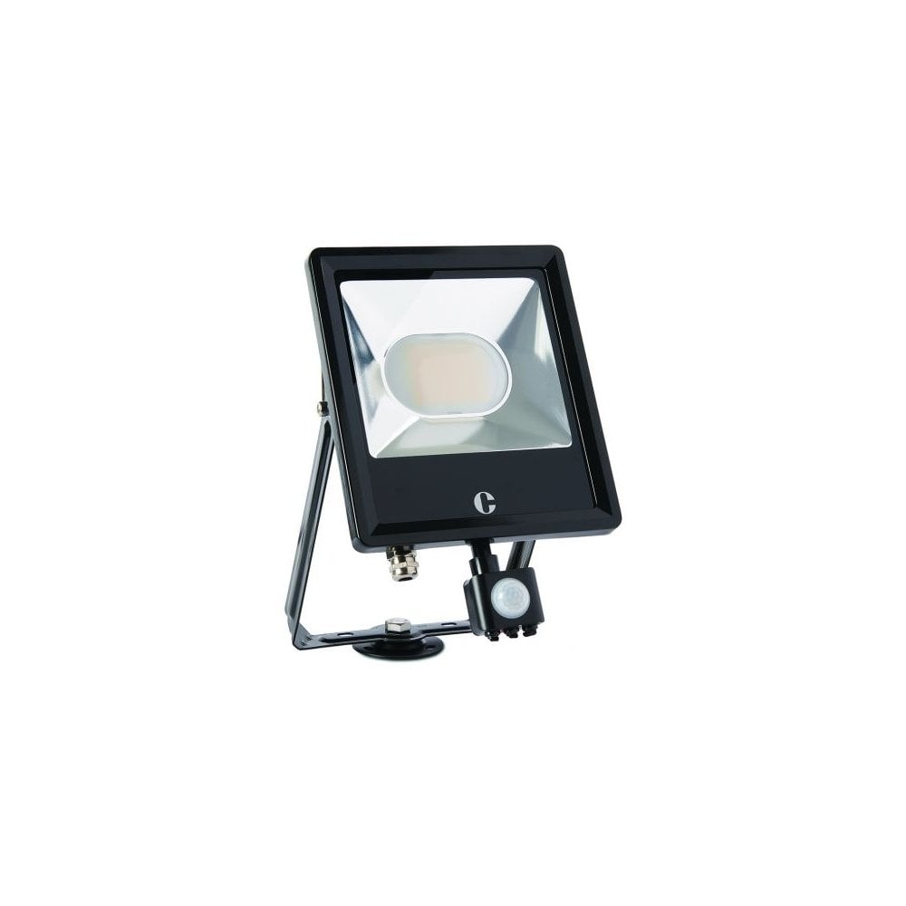 50W CCT3 Adjustable Floodlight with PIR Sensor - IP65 Black Finish