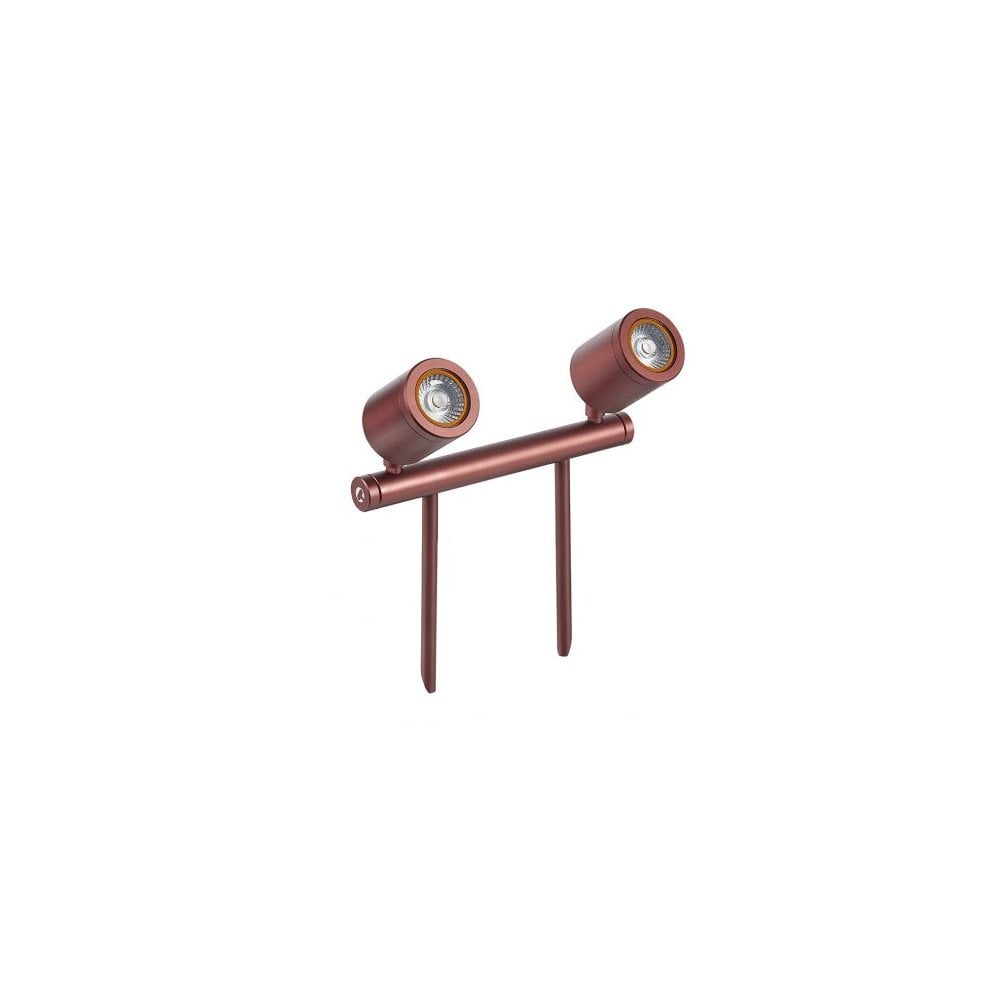 Bronze LED Twin Bar Spike Light 4K - Low Voltage, IP65, Warm White