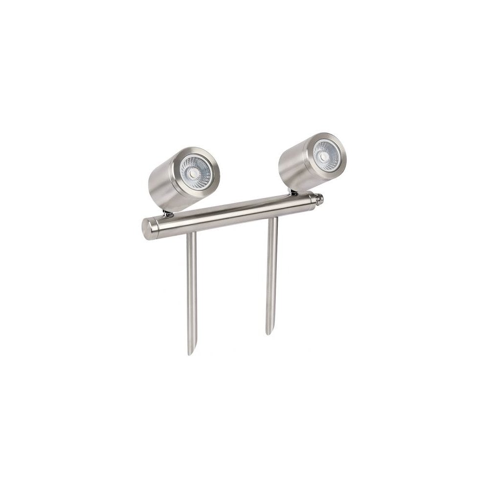 SL240 Brushed Metal 11.4W Low Voltage LED Twin Bar Spike Light Cool White (4K)