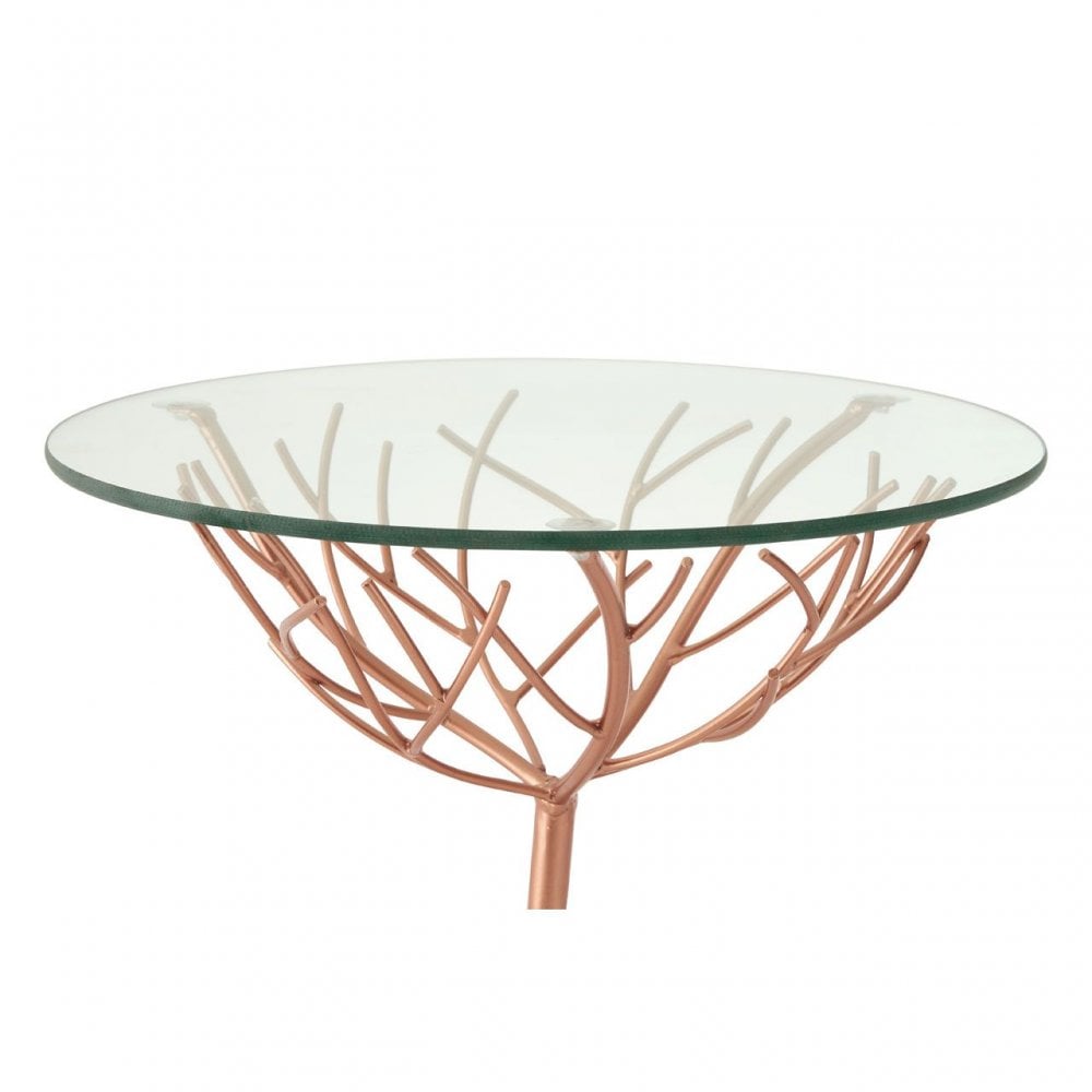 Lexa Branch Table, Iron, Glass, Gold