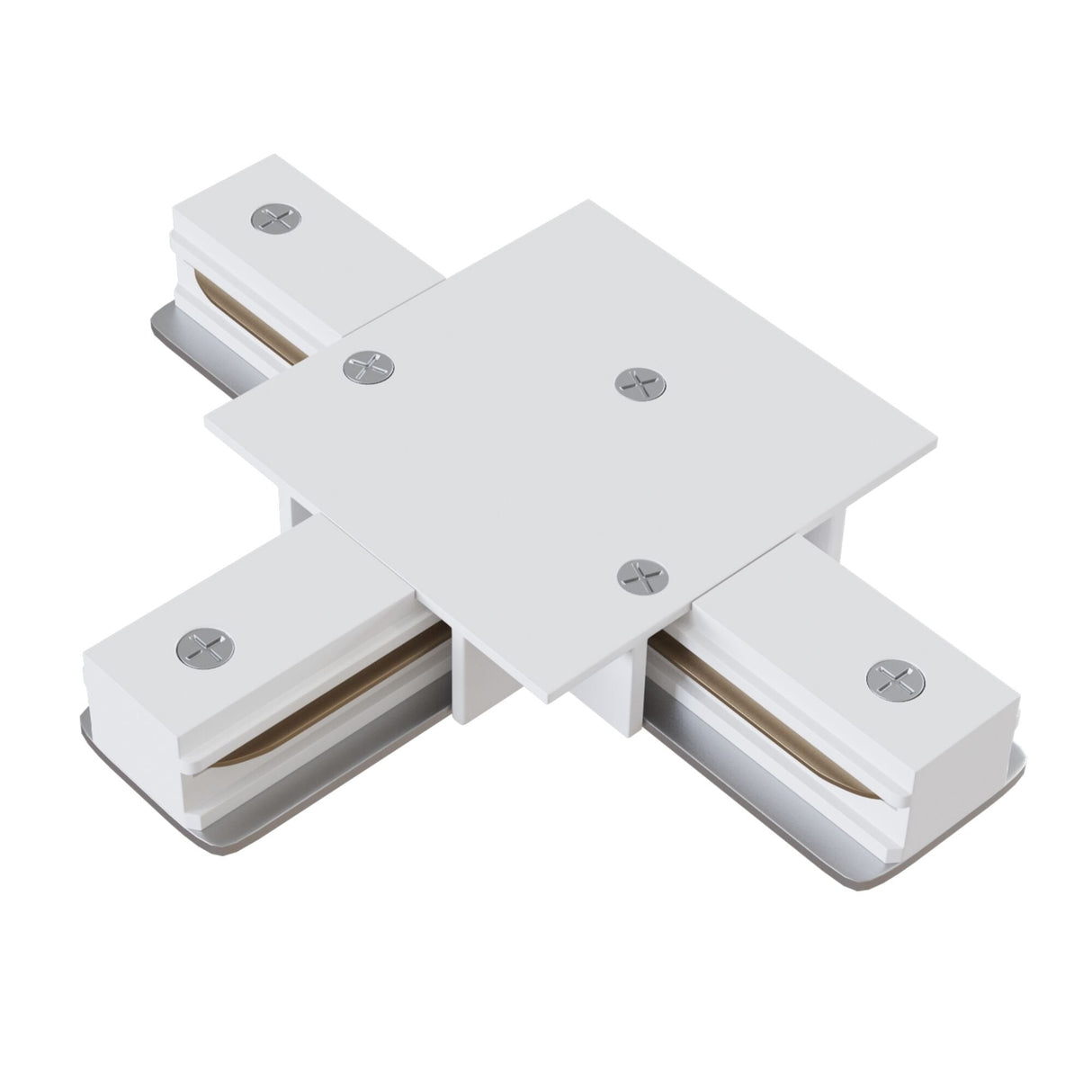 White Aluminum T-Shape Track Connector for Single Phase System