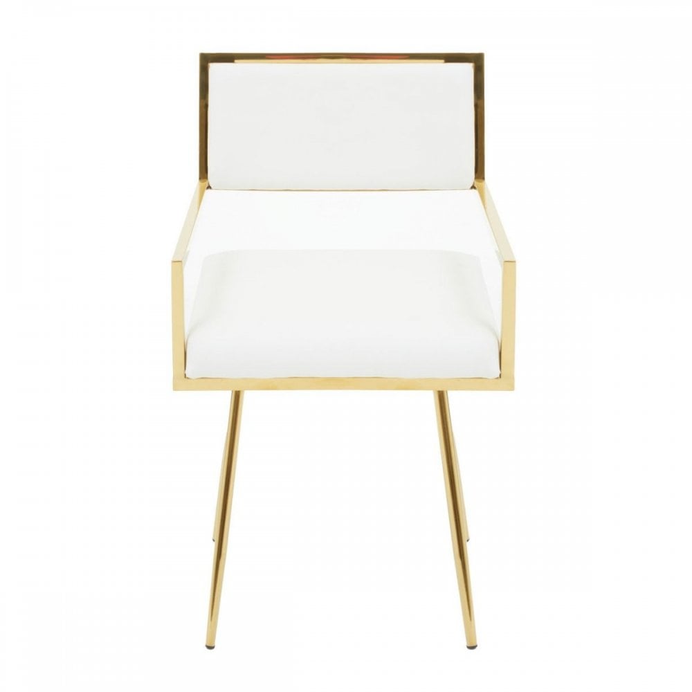 Azalea Ivory Leather Effect Dining Chair