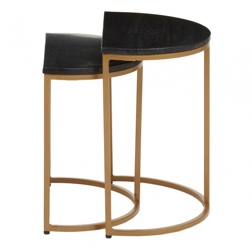 Nest Of Two Varana Black Marble Top Tables