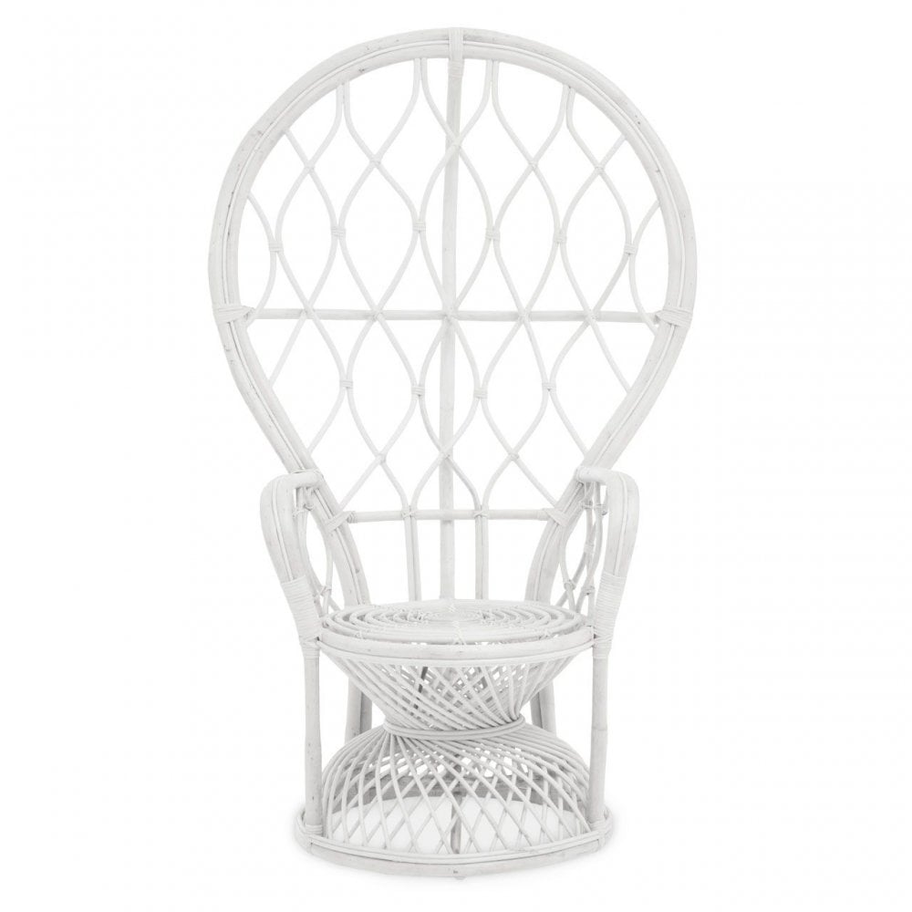 Java White Rattan Curved Chair