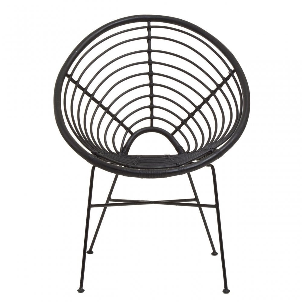 Java Black Rattan Round Chair