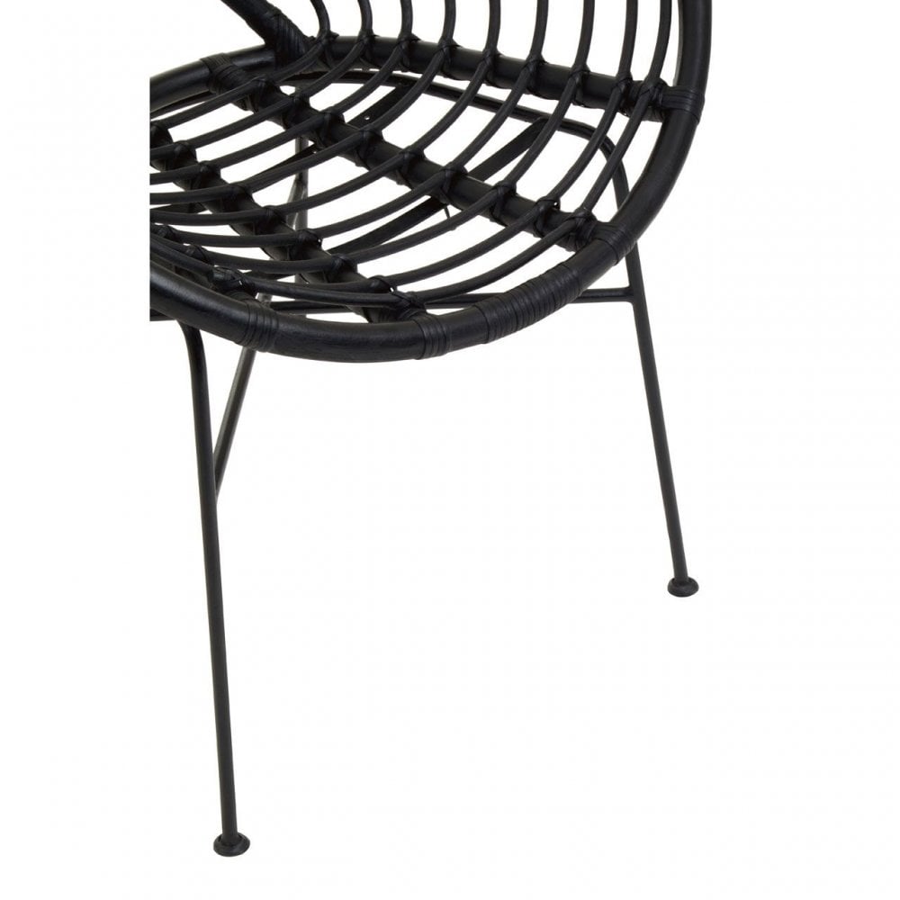 Java Black Rattan Round Chair